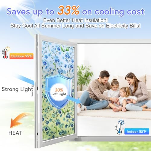 SOMWISE Window Privacy Film Day & Night,Heat Blocking Anti-UV Energy Saving - Image 3