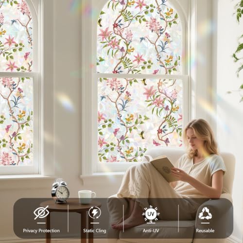 LEMON CLOUD Stained Glass Window Privacy Film with Tools, 23.6" x 78.7" - Image 2