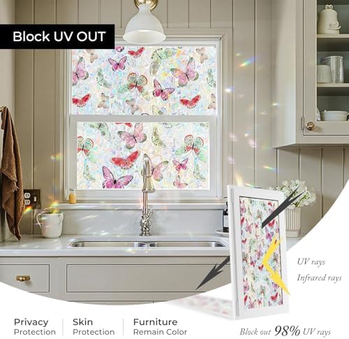ADD.HERES Rainbow Window Privacy Film, Stained Glass Cling, 17.5" x 78.7" - Image 5