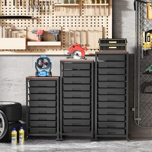 SYKIARIOL Rolling Cart with 12 Drawers,Black - Image 5