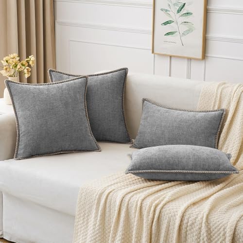 MIULEE Decorative Couch Throw Pillow Covers 16x16 Inch Dark Gray 2 Pack - Image 5