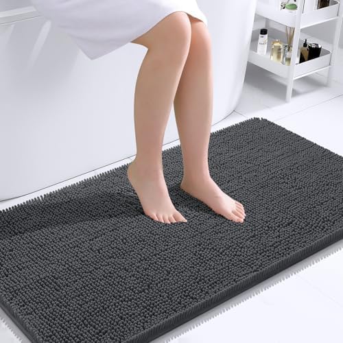 OLANLY Bathroom Runner Rugs 44x24, Extra Soft Absorbent Chenille Bath Rugs by OLANLY