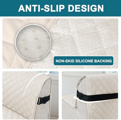 Turquoize 100% Waterproof Futon Cover Slipcover Armless Sofa Protector - Image 4