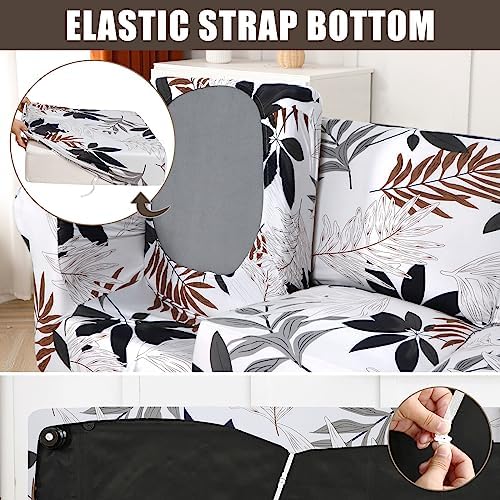 SearchI Stretch Sofa Cover Printed Couch Cover, Floral Pattern 3 Pieces Loveseat Slipcover with 2 Separate Cushion Cover, Washable Furniture Protector for Living Room(Loveseat, Maple Leaf Pattern) - Image 4