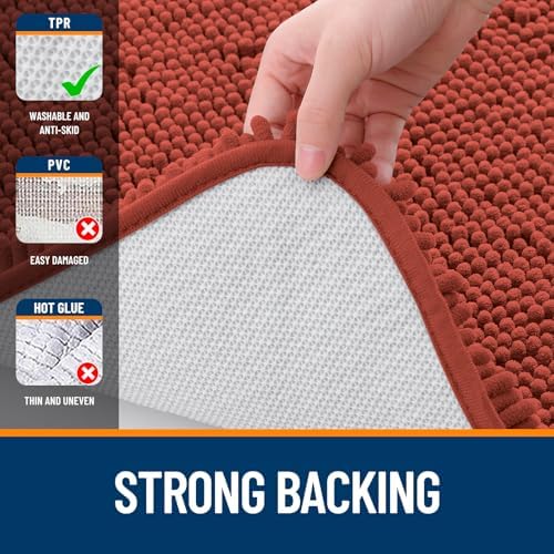 OLANLY Large Bathroom Rugs 50x30, Extra Soft Absorbent Chenille Bath Rugs - Image 6