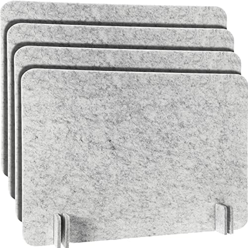 Fabbay 4 Pcs Acoustic Desk Divider Desk Partition for Students 16 x 24 Inch Table Freestanding Privacy Panel Visual Distraction and Noise Reducing for School Classroom Teacher Office (Silver Gray) by Fabbay