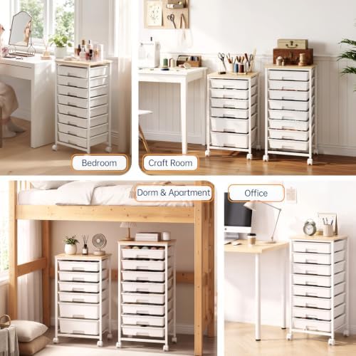 Delamu Rolling Storage Cart with 8 Drawers, Utility Craft Storage Cart - Image 6