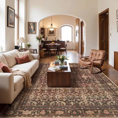 Rugxara Red 8x10 Area Rugs for Living Room Bedroom Large Washable Rug by Rugxara