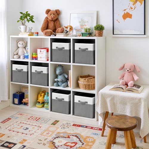 Cupic Cupid 6-Pack 11x11 Storage Cube, Fabric Storage Cubes, Gray and White - Image 7
