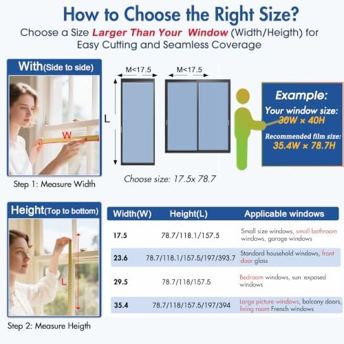 Coavas One Way Privacy Window Film with 3 Tools, Blue 29.5"x 78.7" - Image 6