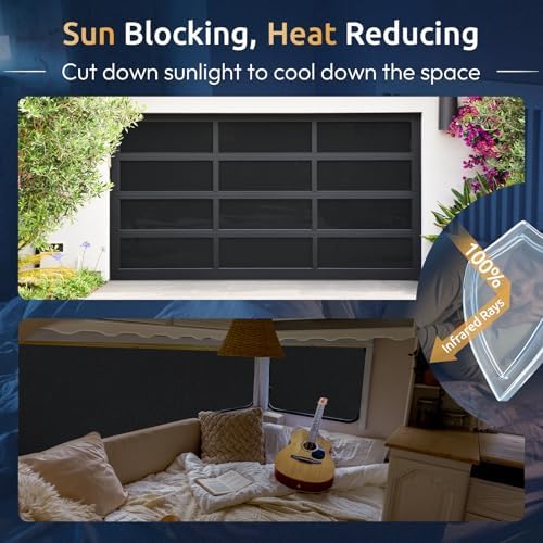 rabbitgoo Blackout Window Privacy Film, Matte Black, 35.4" x 78.7" - Image 4