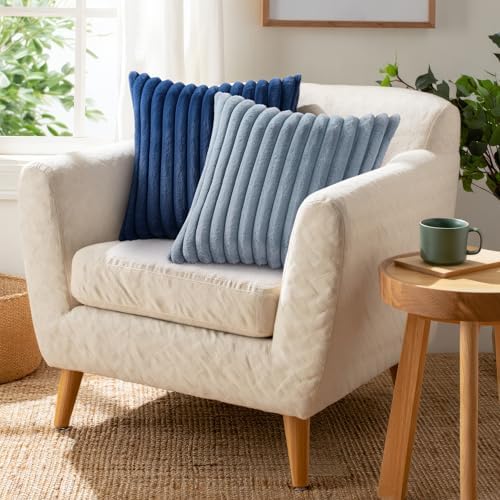 Pallene Faux Fur Decorative Throw Pillow Covers 18x18 Set of 2, Blue Grey - Image 5