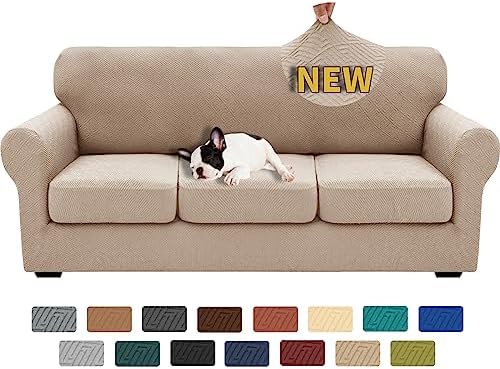 XINEAGE 4-Piece Stretch Sofa Cover, Washable Couch Covers for Dog by XINEAGE