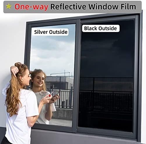 FuFin One-Way Window Privacy Film with Tools, Silver 23.6"×196.9" - Image 3
