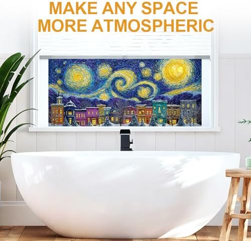 Cmialusie Starry Town Window Film 17.3 x 39.3 Inch Cling - Image 2
