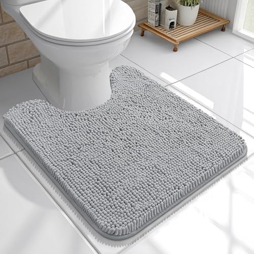 OLANLY Toilet Rugs U-Shaped 20x20, Soft Absorbent Chenille Contour Rugs by OLANLY