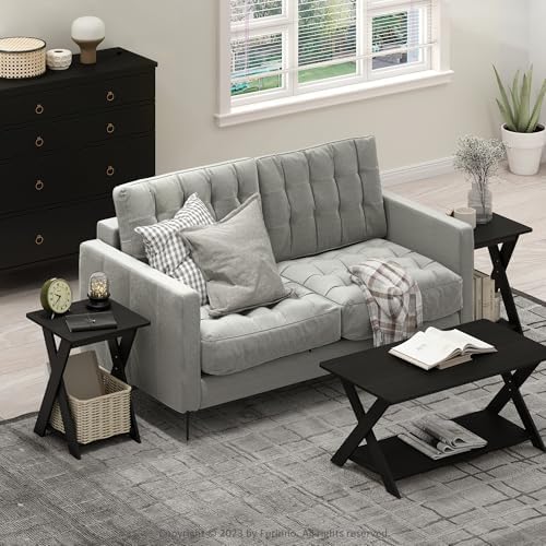 Furinno Modern Simplistic Set of 2 X-Legs Side Table, Black Espresso - Image 2