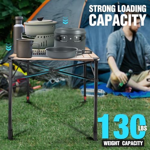 VILLEY Folding Camping Square Table, Portable Aluminum Table, Large - Image 6