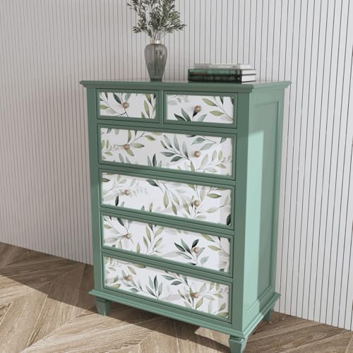 Danodoi Sage Green Vintage Leaf Peel and Stick Wallpaper 17.5" x 787" | Waterproof Vinyl Self Adhesive Removable Renter Friendly Floral Contact Paper - Image 6