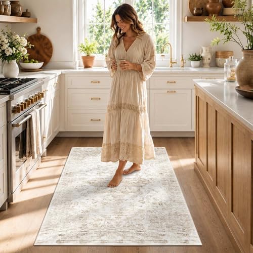 Rugxara 3x5 Entryway Rug,Beige Vintage Boho Bedroom Area Rug - Image 2