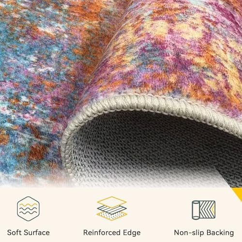 RELEANY Washable 3'x5' Abstract Area Rug for Living Room Starlight - Image 4