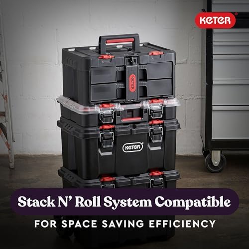 Keter Stack-n-Roll Two Drawer Tool Box for Small Parts and Power Tool Accessories, Fits Keter Modular Tool Storage System - Image 3