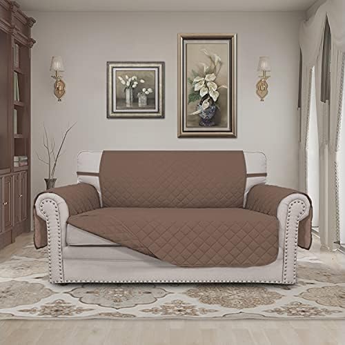 Easy-Going Reversible Couch Cover, 2 Cushion Sofa, Loveseat, Brown/Brown - Image 2
