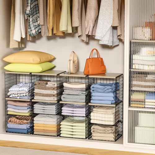 2 Pack Closet Organizer System, Extra Tall Stackable Closet Shelves - Image 5