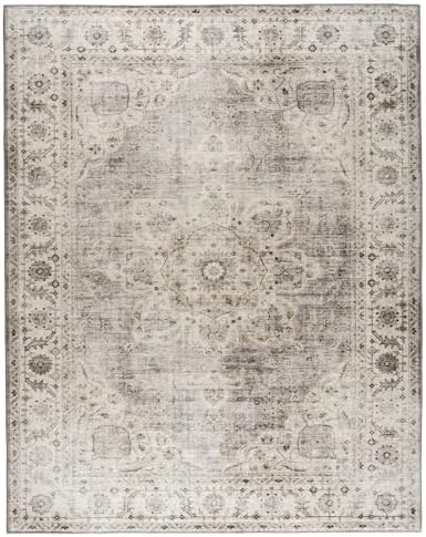 ReaLife Rugs Machine Washable Area Rug - Living Room Bedroom Bathroom Kitchen Entryway Office - Padded Low Pile Stain Resistant Premium - Boho Farmhouse Vintage - Joy - Beige Ivory 6' x 8' - Image 3