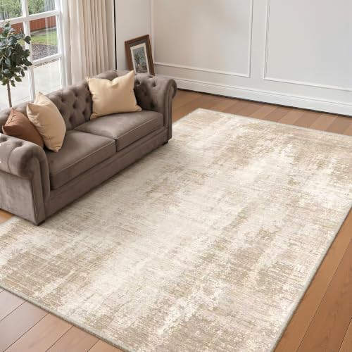 Valenrug Washable Rugs 5x7, Non Slip Large Area Rugs for Living Room, Beige - Image 3