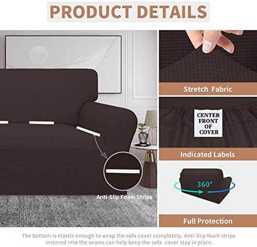 Easy-Going 100% Waterproof Loveseat Couch Cover Stretch Jacquard Sofa Cover - Image 4