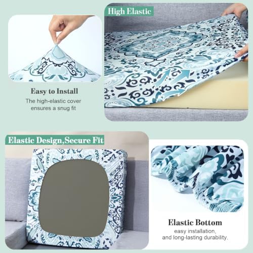8Pcs Patio Cushion Covers Stretch Outdoor Furniture Protector Slipcovers - Image 4