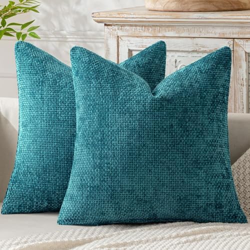 MIULEE Decorative Couch Throw Pillow Covers 18x18 Inch Coastal Teal 2 Pack by MIULEE
