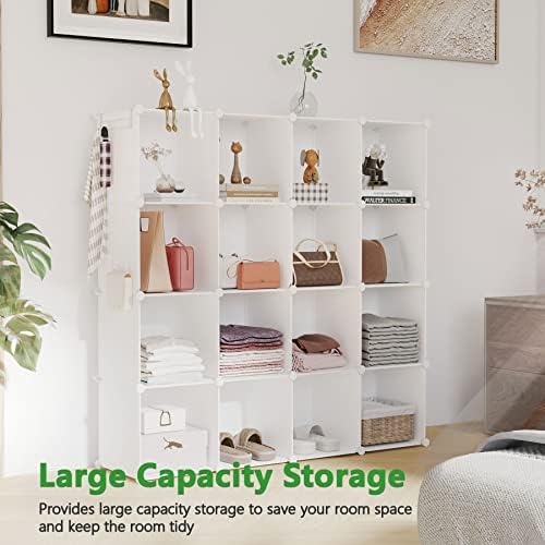 C&AHOME 16 Cube Storage Organizer Cube Shelves Units Storage Cubes, Milky - Image 5