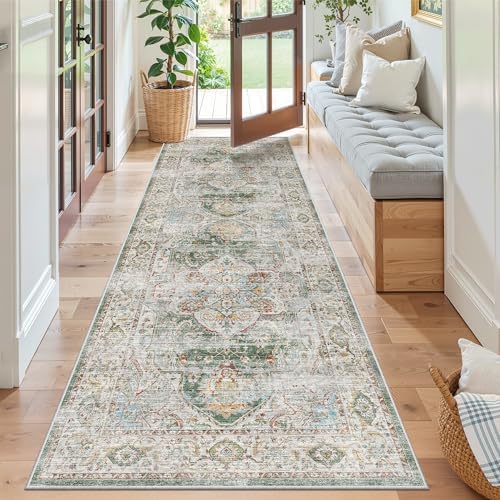 Madane Kitchen Runner 2'6''x8' Soft Rug Runners for Hallways, Green - Image 7