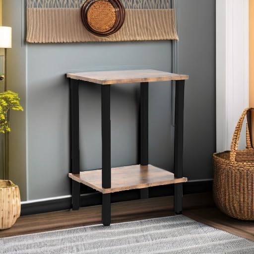 TUTOTAK End Table, Set of 2, Side Table, Nightstand, 2-Tier Storage Shelf - Image 6