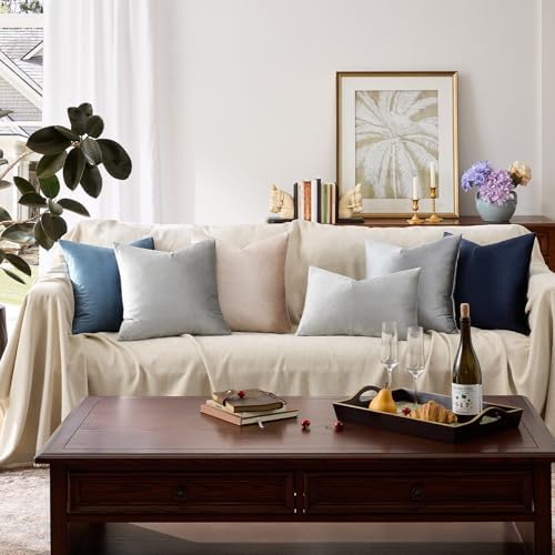 GIGIZAZA Silver Grey Velvet Throw Pillow Covers 20x20 Pack of 2 - Image 7