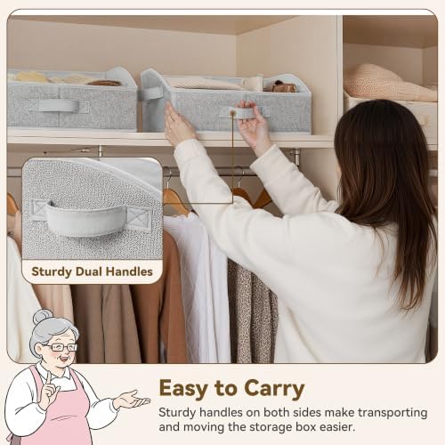 GRANNY SAYS Trapezoid Closet Storage Bins, Medium, Gray, 3-Pack - Image 5