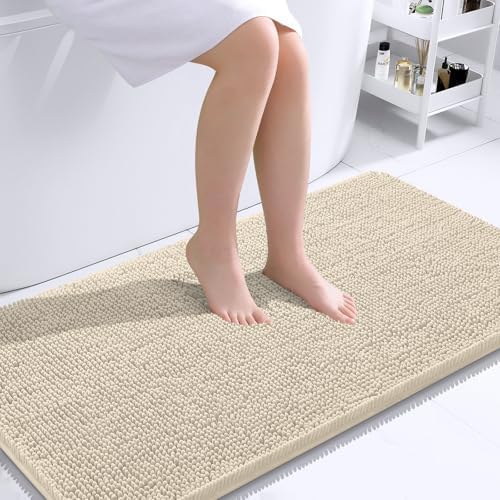 OLANLY Bathroom Runner Rugs 40x24, Extra Soft Absorbent Chenille Bath Rugs by OLANLY