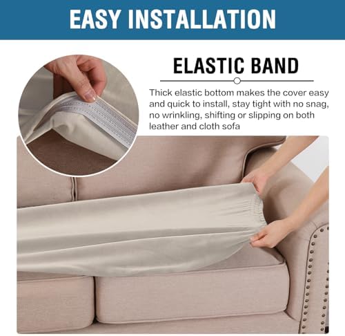 H.VERSAILTEX Velvet Stretch Individual Couch Cushion Cover Plush Cushion Slipcover for Loveseat Sofa Cushion Furniture Protector Seat Cushion Sofa Cover (1 Piece Sofa Cushion Cover, French Oak) - Image 4