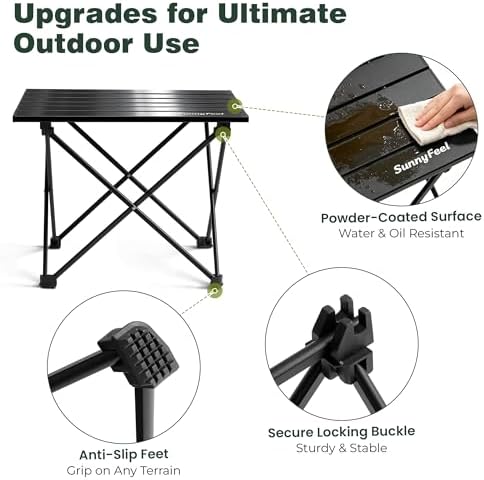 SUNNYFEEL Small Camping Table - Ultralight Portable Folding Table - Image 5