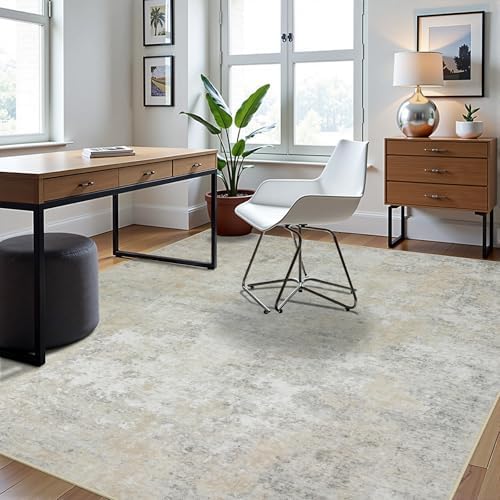 8x10 Area Rugs for Living Room Washable Bedroom Dining Room Beige Grey - Image 3