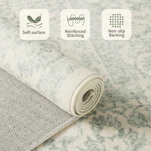 Rugxara 6x9 Washable Area Rug for Living Room,Light Green - Image 4