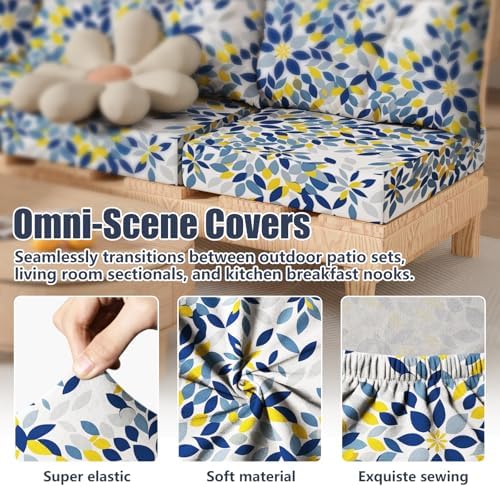 8Pcs Outdoor Cushion Covers, Stretch Patio Furniture Couch Chair Slipcovers - Image 4