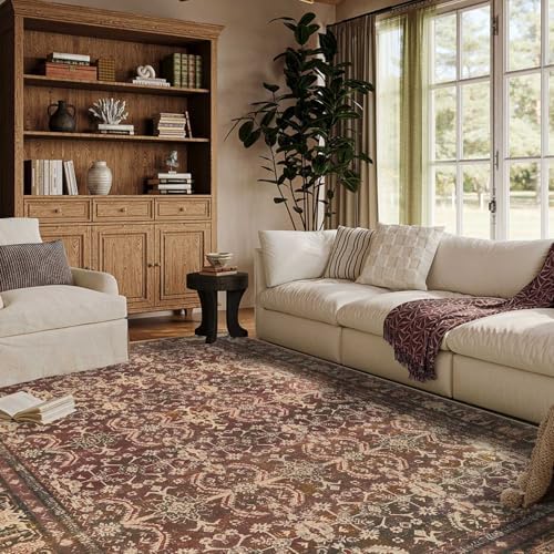 Rugxara Red 6x9 Area Rugs Washable Rug for Living Room Dining Room Bedroom - Image 3