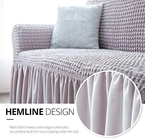 NICEEC Sofa Cover Lilac Gray Couch Cover Stretch Sofa Slipcover with Skirt - Image 4