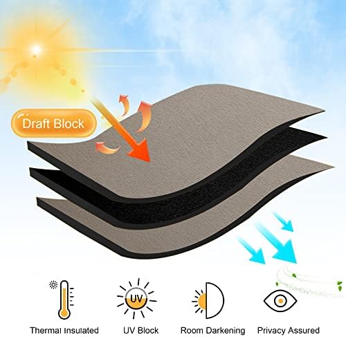 RYB HOME Extra Wide Curtains for Divider for Room Separation Soundproof Temporary Door Curtains for Bedroom Closet Office Home Theatre Garage Living Room Privacy Drop Cloth, W 20 x T 7 ft, Sand - Image 4