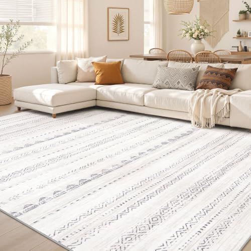 Nakagishi Boho 11x15 Area Rug Living Room Rugs Machine Washable Grey by NakagishiAreaRug