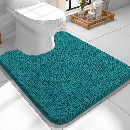 OLANLY Toilet Rugs U-Shaped 24x24, Soft Absorbent Chenille Contour Rugs by OLANLY