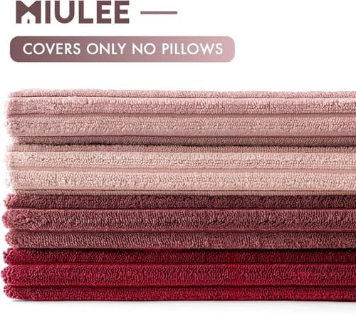 MIULEE Soft Corduroy Decorative Throw Pillow Covers Pink Series 20x20 - Image 7